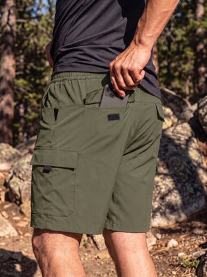 TACVASEN Army Green Mens Hiking Shorts Zippered Pockets