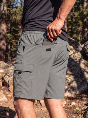 TACVASEN Medium Grey Mens Hiking Shorts Zippered Pockets