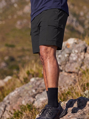 TACVASEN Black Mens Hiking Shorts Zippered Pockets