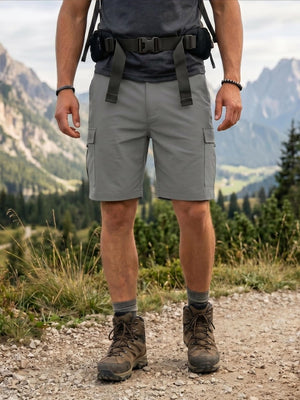 TACVASEN Medium Grey Mens Hiking Shorts Zippered Pockets