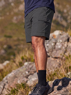 TACVASEN Dark Grey Mens Hiking Shorts Zippered Pockets