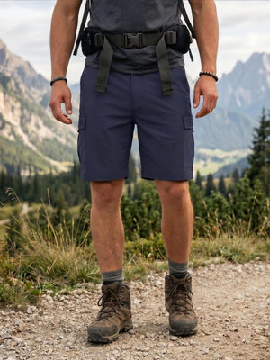 TACVASEN Navy Mens Hiking Shorts Zippered Pockets