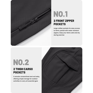 TACVASEN Black Hiking Water Resistant Combat Fleece Lined Pants
