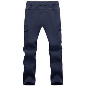 TACVASEN Khaki Hiking Water Resistant Combat Fleece Lined Pants