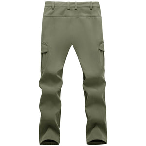 TACVASEN Army Green Hiking Water Resistant Combat Fleece Lined Pants
