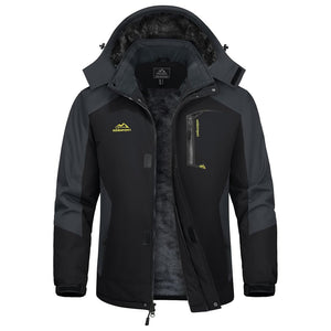TACVASEN Black Grey Insulated Winter Snowboard Ski Parka Jacket