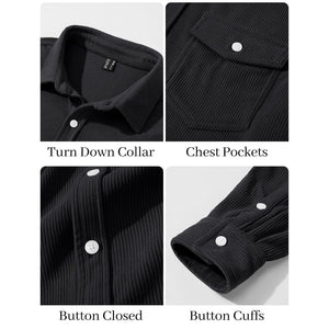 Men's Corduroy Jacket Casual Lightweight Shirt Jacket - B23M2024