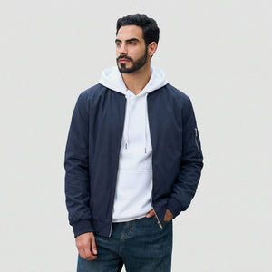 TACVASEN Navy Blue Men's Lightweight Bomber Jacket Casual Windbreaker