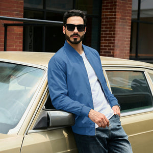 TACVASEN Royal Blue Men's Lightweight Bomber Jacket Casual Windbreaker