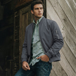 TACVASEN Dark Grey Men's Lightweight Bomber Jacket Casual Windbreaker