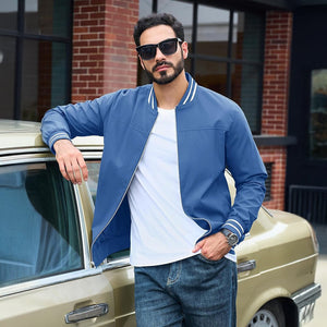 Men's Lightweight Bomber Jacket Casual Zip Up Spring Fall Windbreaker Coat - L20M202