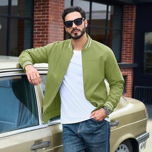 Men's Lightweight Bomber Jacket Casual Zip Up Spring Fall Windbreaker Coat - L20M202