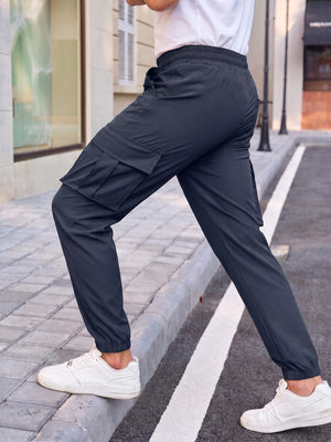 TACVASEN Navy Men's Lightweight Casual Waterproof Cargo Sweatpants