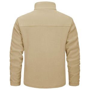 TACVASEN Cream Lightweight Polar Fleece Jacket for Hiking