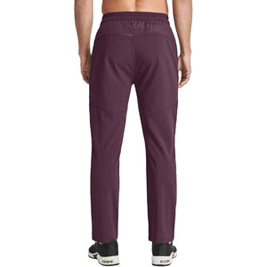 TACVASEN Black Men's Lightweight Quick Dry Hiking SweatPants with Zipper Pockets