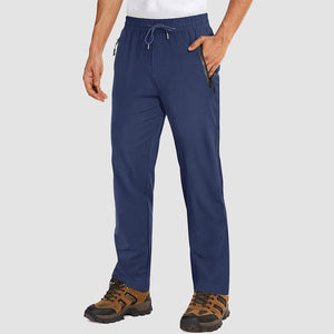 TACVASEN Dark Blue Men's Lightweight Quick Dry Hiking SweatPants with Zipper Pockets