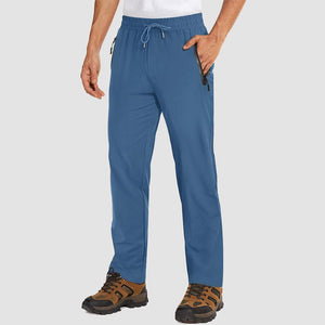 TACVASEN Sapphire Blue Men's Lightweight Quick Dry Hiking SweatPants with Zipper Pockets