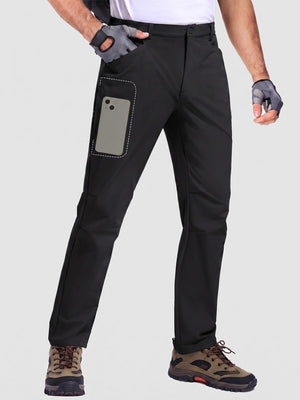TACVASEN Black Men's Lightweight Quick Dry Ripstop Water Resistant Hiking Pants