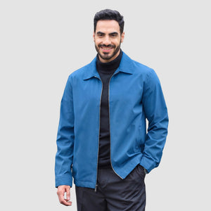 TACVASEN Blue Green Men's Lightweight Spring Jacket Lapel Collar Coat