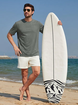 TACVASEN Medium Grey Men's Lightweight UPF 80+ Casual Crew Neck Tees