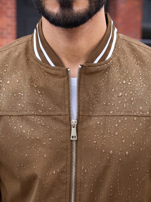 TACVASEN Brown Men's Lightweight Water Resistant Bomber Jacket
