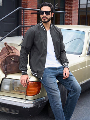 TACVASEN Black Men's Lightweight Water Resistant Bomber Jacket