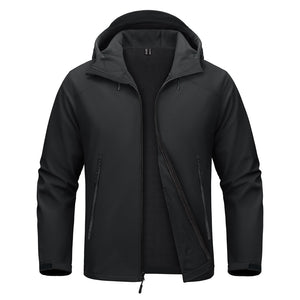 TACVASEN Black Lightweight Softshell Outdoor Tactical Jacket