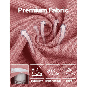 TACVASEN Greyish Pink Long Sleeve Quick Dry Tactical Performance Polo Shirt