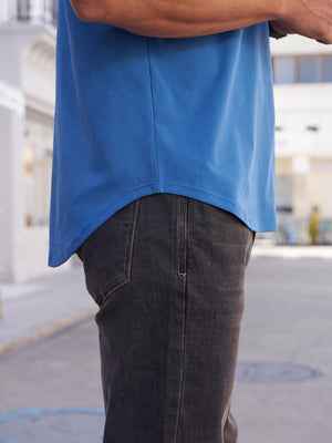 TACVASEN Denim Blue Men's Moisture Wicking UPF 80+ Summer Casual Tees