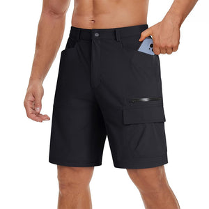 TACVASEN Black Utility Cargo Shorts Quick Drying