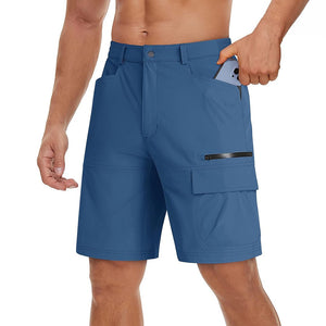 TACVASEN Blue Grey Utility Cargo Shorts Quick Drying