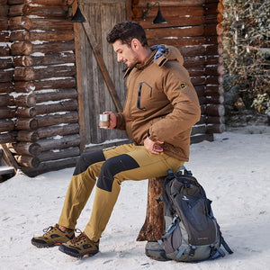 TACVASEN Black Men's Outdoor Water Repellent Soft Shell Pants