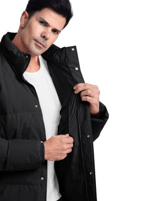 TACVASEN Black Men's Puffer Jacket Water Resistant Windproof Down Jackets