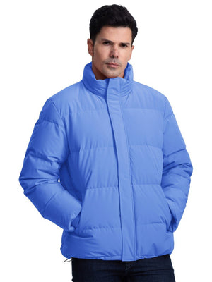 TACVASEN Light Blue Men's Puffer Jacket Water Resistant Windproof Down Jackets