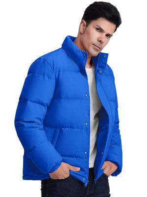 TACVASEN Bright Blue Men's Puffer Jacket Water Resistant Windproof Down Jackets
