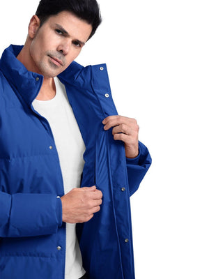 TACVASEN Blue Grey Men's Puffer Jacket Water Resistant Windproof Down Jackets