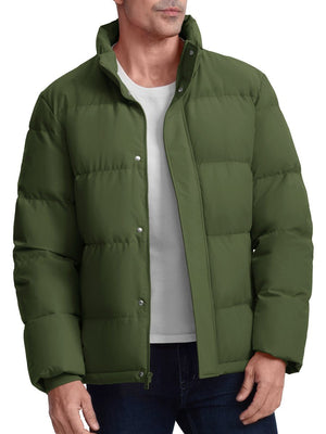 TACVASEN Army Green Men's Puffer Jacket Water Resistant Windproof Down Jackets
