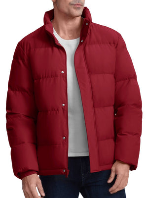 TACVASEN Wine Red Men's Puffer Jacket Water Resistant Windproof Down Jackets