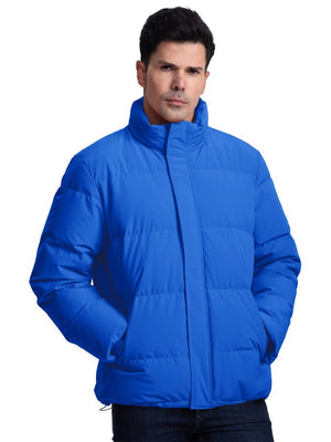 TACVASEN Bright Blue Men's Puffer Jacket Water Resistant Windproof Down Jackets