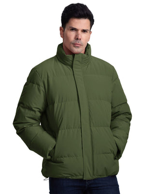 TACVASEN Army Green Men's Puffer Jacket Water Resistant Windproof Down Jackets