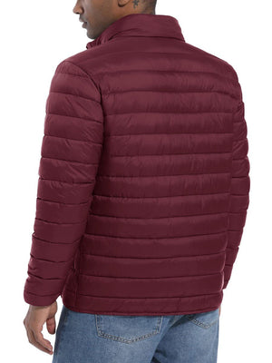 TACVASEN Wine Red Men's Puffer Water Repellent Windproof Insulated Jacket
