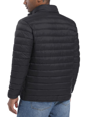 TACVASEN Black Men's Puffer Water Repellent Windproof Insulated Jacket