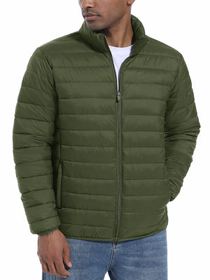 TACVASEN Army Green Men's Puffer Water Repellent Windproof Insulated Jacket
