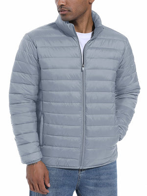 TACVASEN Light Grey Men's Puffer Water Repellent Windproof Insulated Jacket