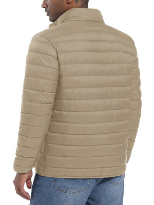 TACVASEN Khaki Men's Puffer Water Repellent Windproof Insulated Jacket