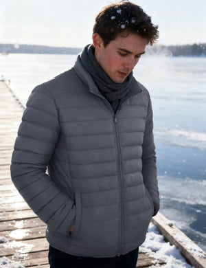 TACVASEN Dark Grey Men's Puffer Water Repellent Windproof Insulated Jacket