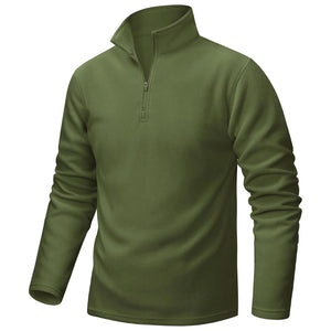 TACVASEN Army Green Men's Pullover Workout Fleece 1/4 Zip Uncw Vintage Sweatshirts