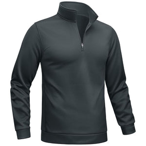 TACVASEN Dark Grey Men's Quarter Zip Pullover Sweatshirts Lightweight Fleece Lined