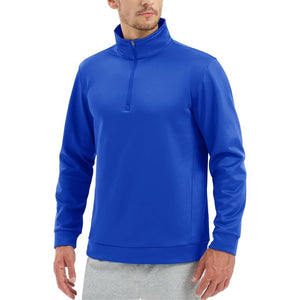TACVASEN Blue Men's Quarter Zip Pullover Sweatshirts Lightweight Fleece Lined