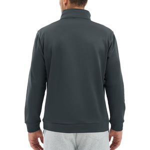 TACVASEN Dark Grey Men's Quarter Zip Pullover Sweatshirts Lightweight Fleece Lined